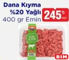 EMİN DANA KIYMA %20 YAĞLI 400 G